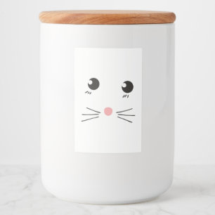Cat face line drawing food label
