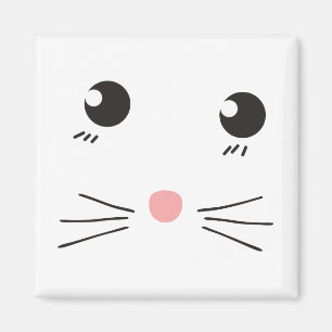 Cat face line drawing magnet