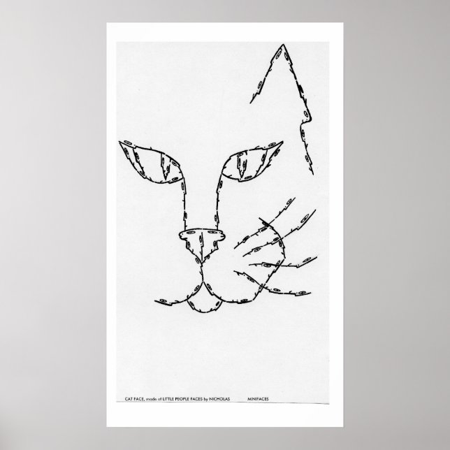 CAT FACE, made of LITTLE PEOPLE FACES Poster (Front)
