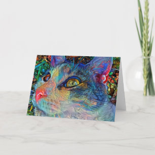 Cat Face Painted 1 Art Note Card