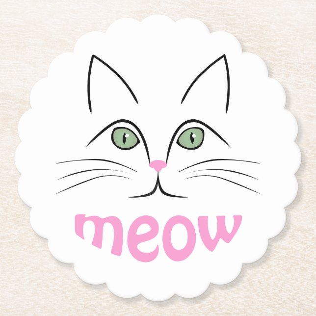 Cat face paper coaster (Front)