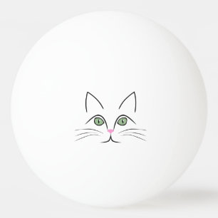Cat face ping pong ball