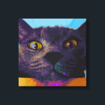 Cat Face Pop Art Canvas Print<br><div class="desc">Canvas print with a close up cat face in vibrant colours.</div>