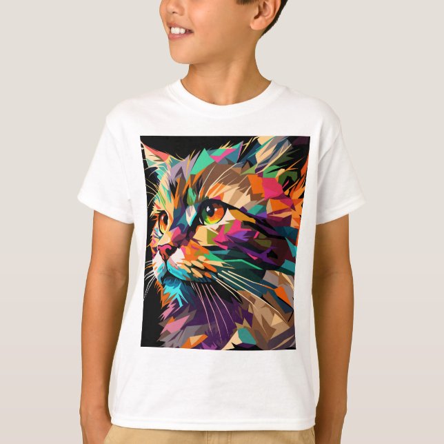 Cat face pop art T-Shirt (Front)