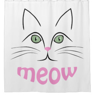 Cat face shower curtain