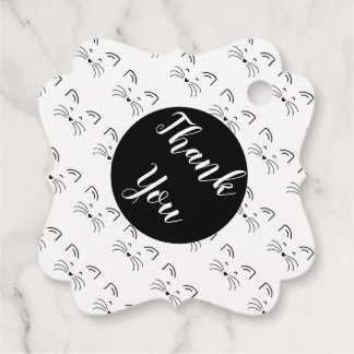 Cat face simple line favour tags