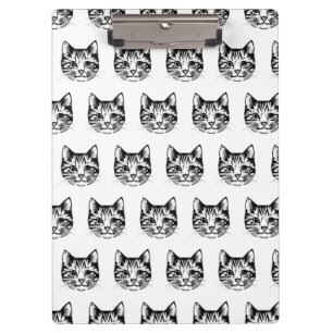 Cat Face Sketch Drawing Kitty Lover Feline Animal Clipboard