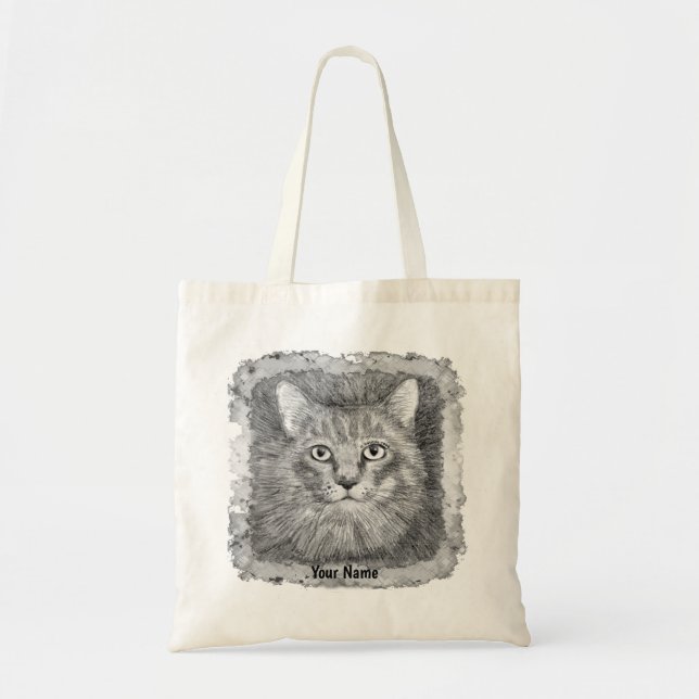 Cat Face Sketch  Tote Bag (Front)