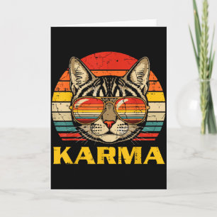 Cat Face Sungles Karma Funny Kitten Kitty Men Wome Card