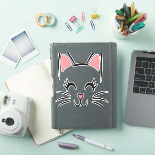Cat Face Whiskers Print Love Halloween