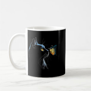 Cat Face - With Butterfly Coffee Mug