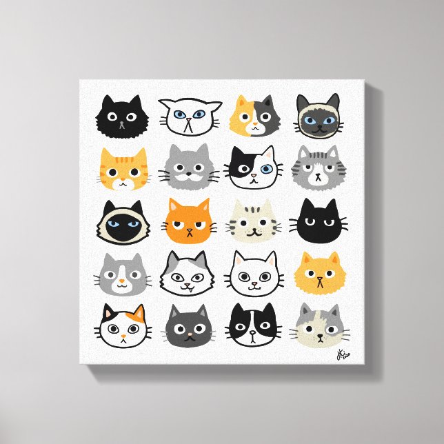 Cat Faces | Cute, Funny and Annoyed Cats Canvas Print (Front)