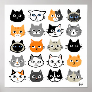Cat Faces | Cute, Funny and Annoyed Cats Poster