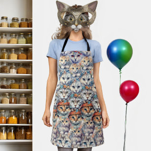 Cat faces Hexagon Pattern Apron