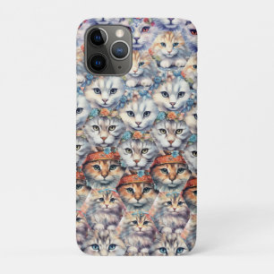Cat faces Hexagon Pattern Case-Mate iPhone Case
