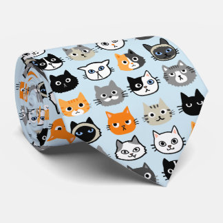 Cat Faces Pattern | Cool Kitty Cat Lover's Tie