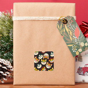 Cat Faces Square Sticker