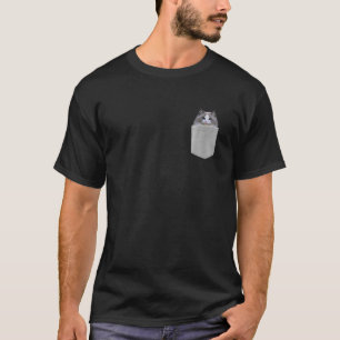 Cat Fake Pocket Feline Lovers Kitten Adorable Kitt T-Shirt