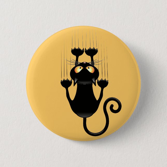 Cat Falling down fun cartoon character 6 Cm Round Badge (Front)
