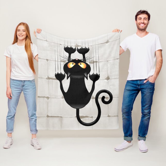 Cat Falling down fun cartoon character Fleece Blanket (In Situ)