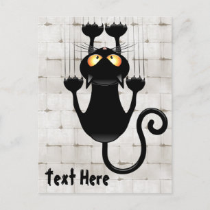 Cat Falling down fun cartoon character Postcard