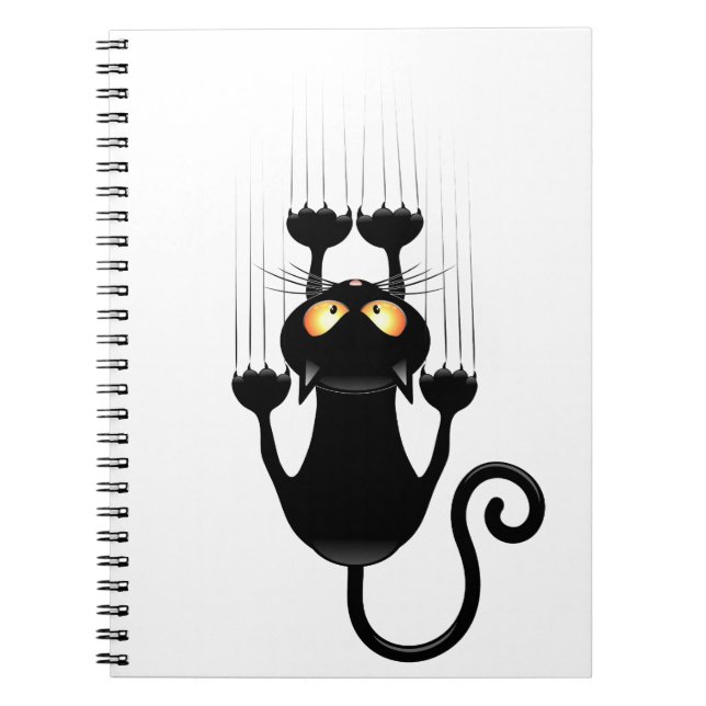Cat Falling down fun cartoon character Spiral Notebook (Front)