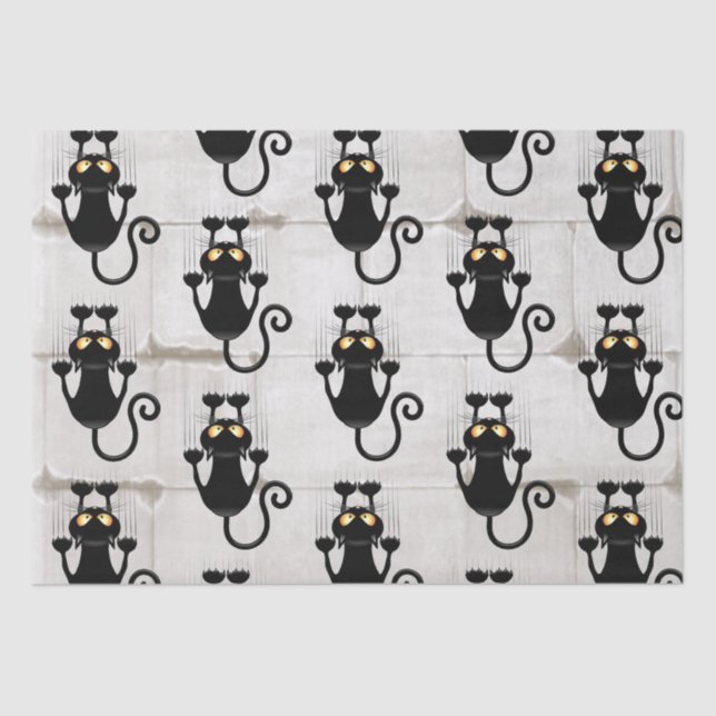 Cat Falling down fun cartoon character Tissue Paper (Front)