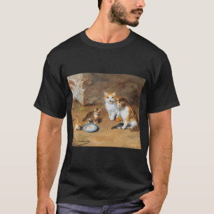 Cat Family ,cats drink milk Alfred Arthur Brunel N T-Shirt