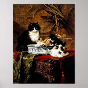 Cat Family, Henriëtte Ronner-Knip Poster