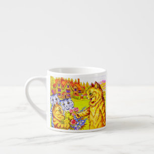 Cat Family in Garden Espresso Cup