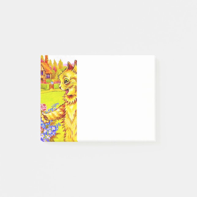 Cat Family in Garden Post-it Notes (Front)
