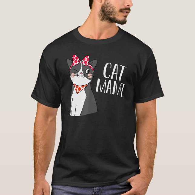 Cat  Family Matching Mother Cat Mommy Cat Mami T-Shirt (Front)
