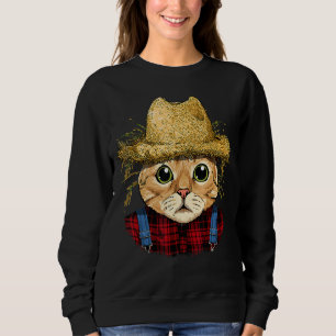 Cat Farmer Farming Agriculture Tractor Rancher Pet Sweatshirt