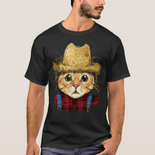 Cat Farmer Farming Agriculture Tractor Rancher Pet T-Shirt