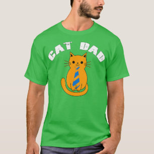 Cat Fathers Day Cat Dad Cat Wearing Tie Funny T-Shirt