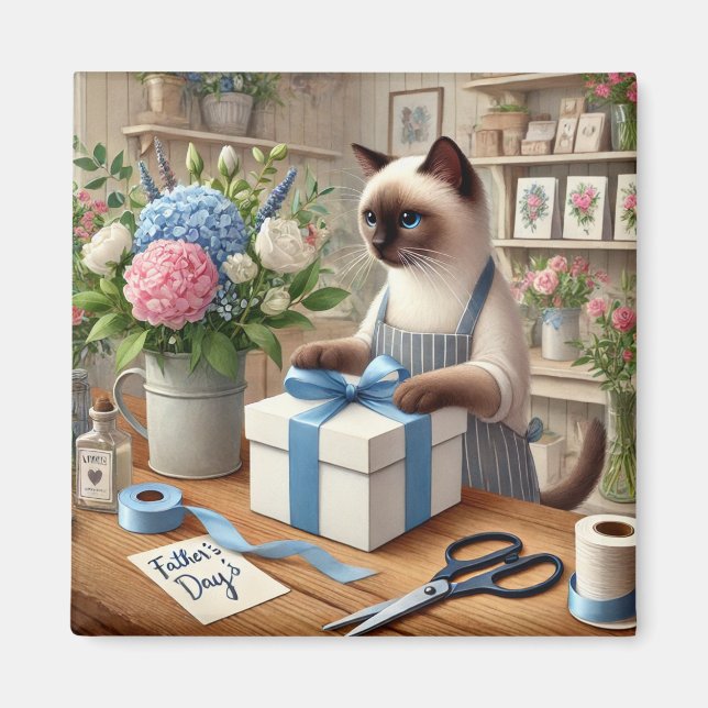 Cat Father's Day Magnet for Cat Dads (Front)