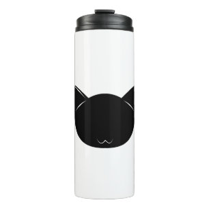 Cat Feline Face Silhouette Cartoon Animal Pet Thermal Tumbler