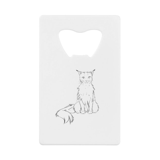 Cat Feline Kitty Kitten Drawing Sit Domestic (Front)