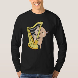 Cat Feline Meow Harp Orchestra Concert Gig Rhythm T-Shirt
