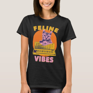 Cat Feline Vibes Cat Feeling Synth Synthesizer 9 T-Shirt