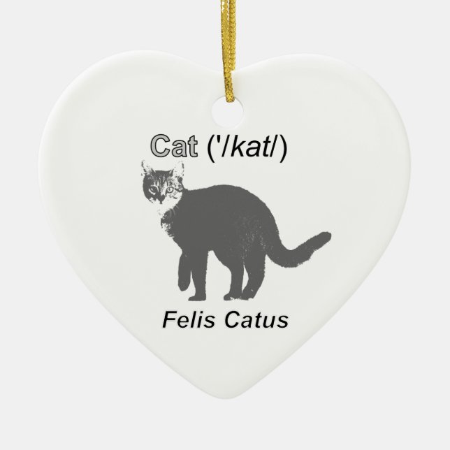 Cat Felis Catus Ceramic Tree Decoration (Front)