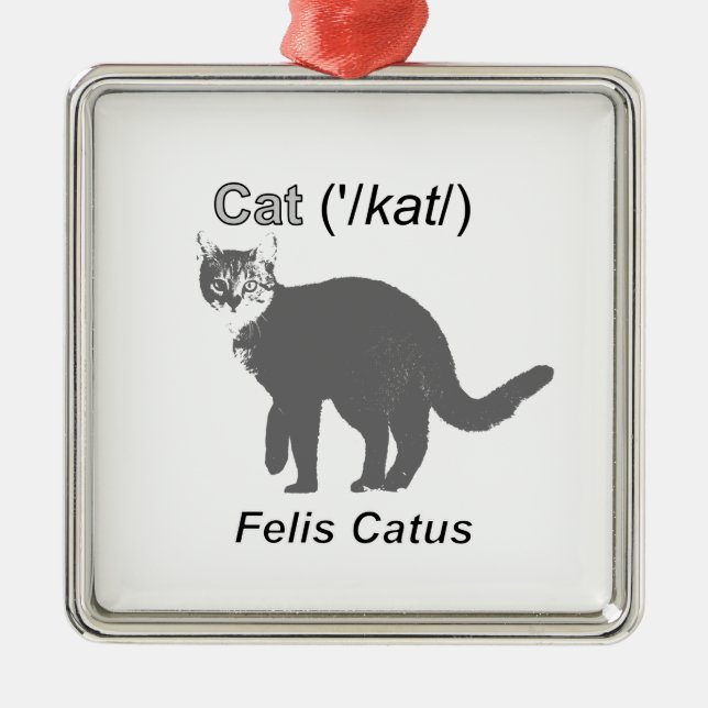 Cat Felis Catus Metal Tree Decoration (Front)