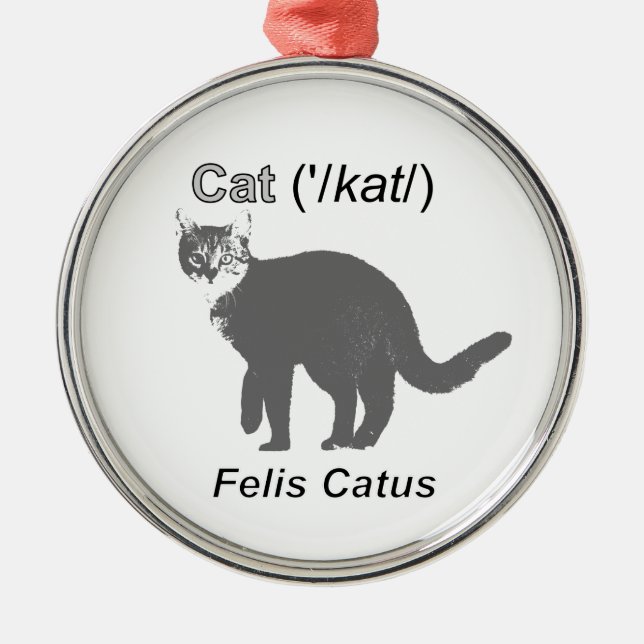 Cat Felis Catus Metal Tree Decoration (Front)