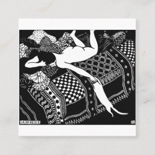 Cat Felix Vallotton Lady Bed Laziness La Paresse Square Business Card