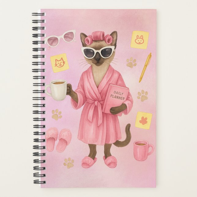 Cat female is holding daily planner  (Front)