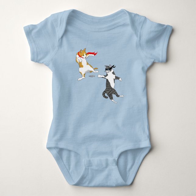 Cat fight  baby bodysuit (Front)
