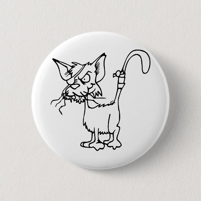 Cat Fight Injured Animal Bandage Feline Domestic 6 Cm Round Badge (Front)
