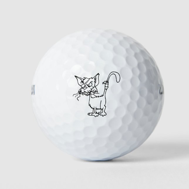 Cat Fight Injured Animal Bandage Feline Domestic Golf Balls (Front)