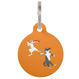 Cat fight pet ID tag