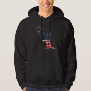 Cat Fireworks 4th Of July American Flag Patriotic  Hoodie